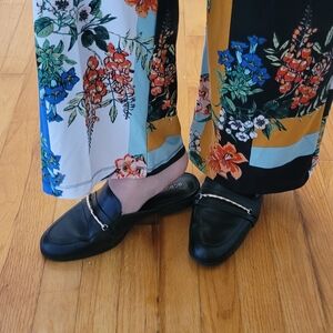 BCBG Black Loafers with Silver Accent